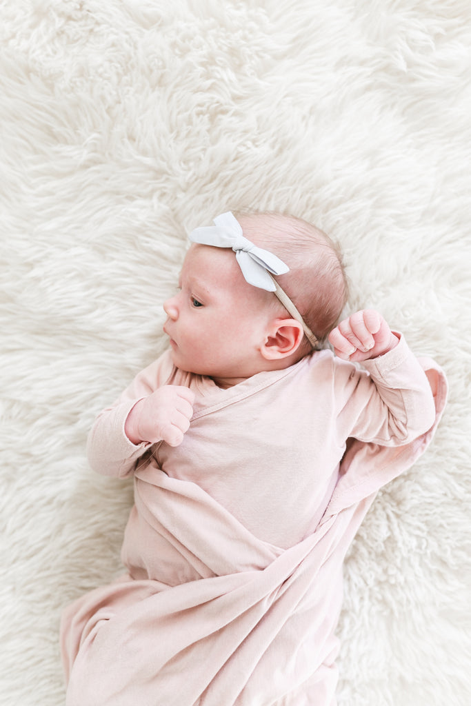 Petite White Bow Headband - Arrow & Lace Designs