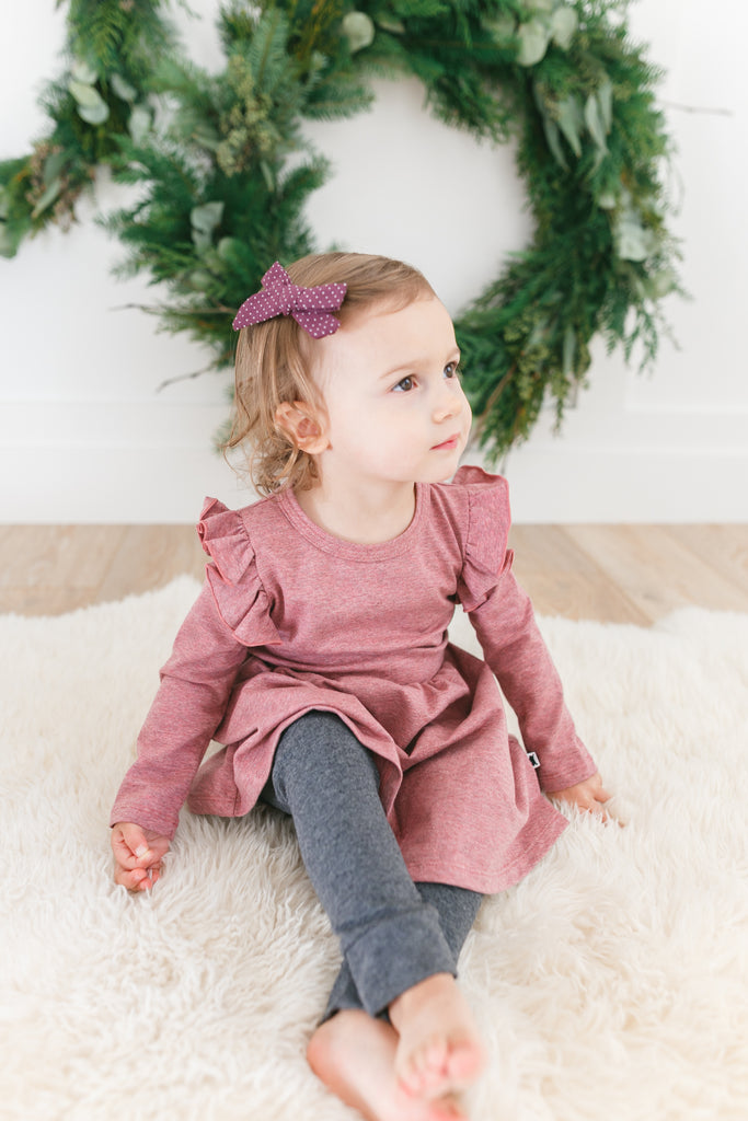 Pink Stitch Bow Hair Clips - Arrow & Lace Designs