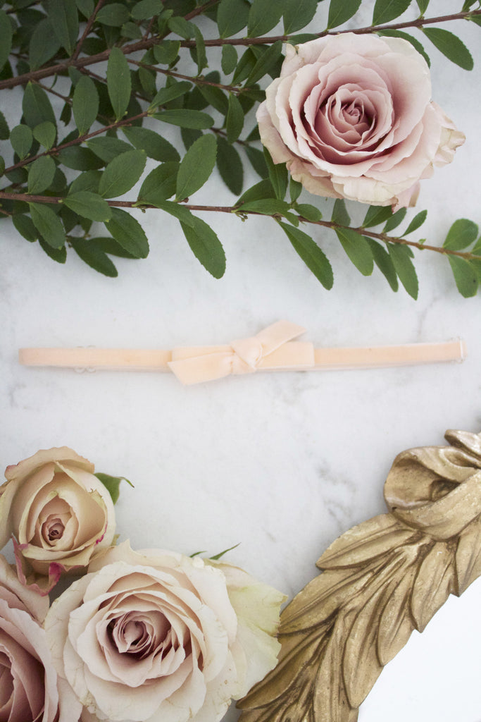 Peach Paisley Adjustable Headband - Arrow & Lace Designs