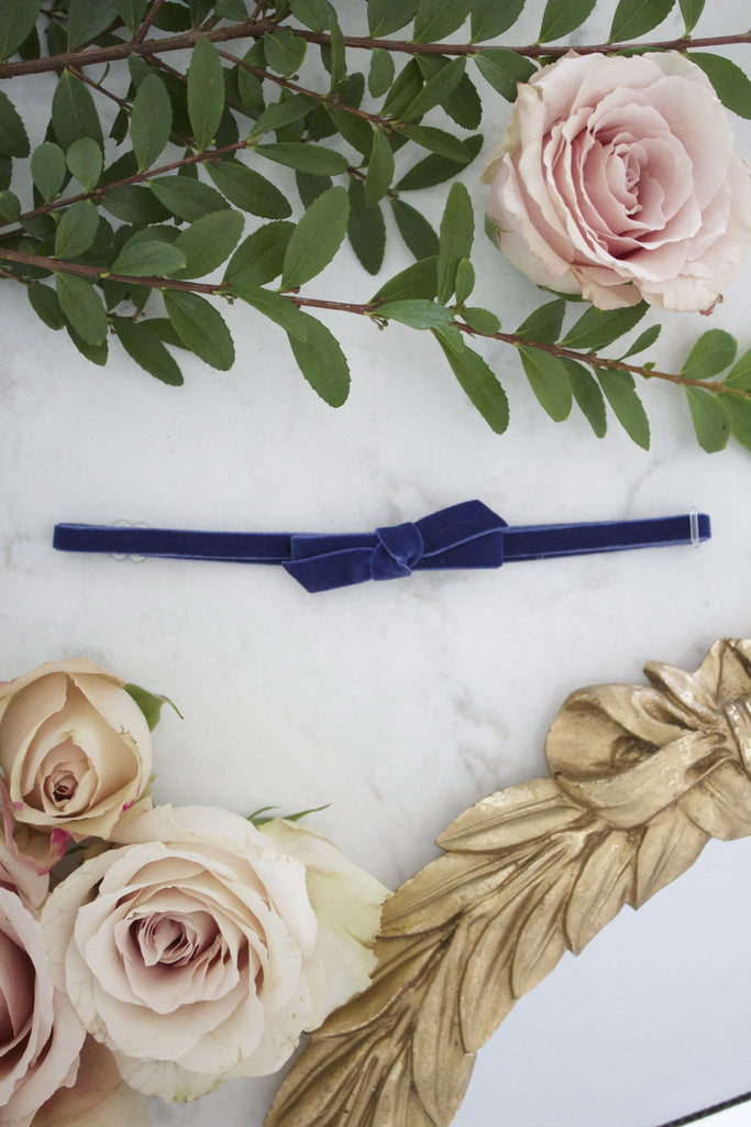 Navy Paisley Adjustable Headband - Arrow & Lace Designs