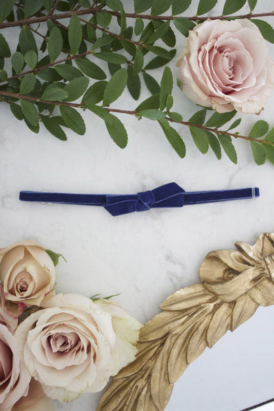 Navy Paisley Adjustable Headband - Arrow & Lace Designs