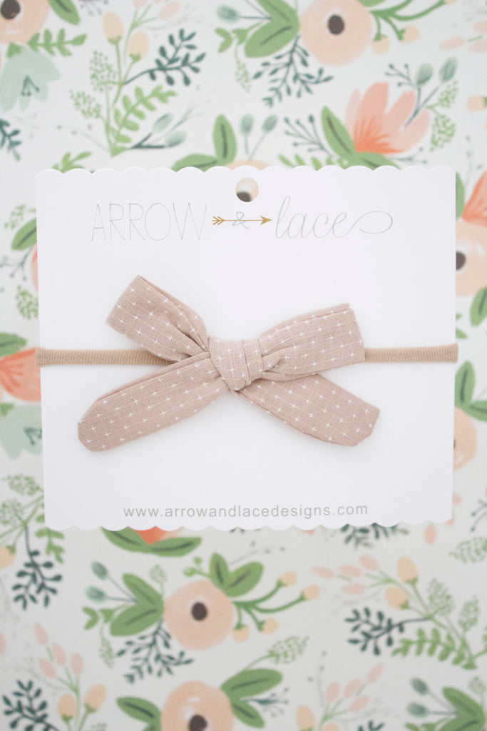 Oatmeal Stitch Bow Headband - Arrow & Lace Designs