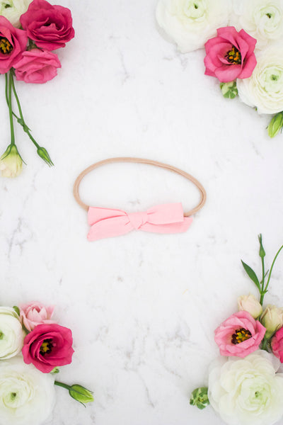 Petite Pink Bow Headband - Arrow & Lace Designs